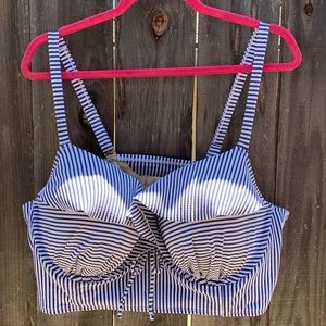 SWIM by CACIQUE Striped Bikini Top 42DD